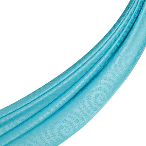 Turquoise Golden Horn Pattern Silk Scarf Shawl - Thumbnail