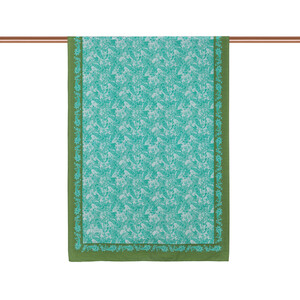 Turquoise Mezopotamya Model 06 Print Tencel Scarf - Thumbnail