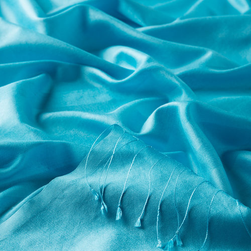 Turquoise Mono Striped Silk Scarf