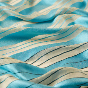 Turquoise Organza Silk Scarf - Thumbnail