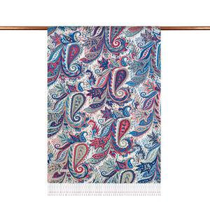 ipekevi - Turquoise Paisley Print Silk Scarf (1)