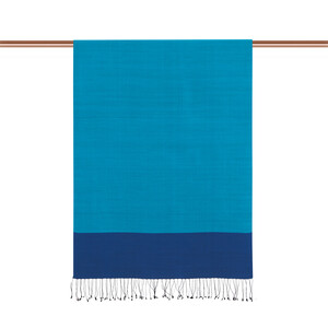 Turquoise Petrol Reversible Silk Scarf - Thumbnail