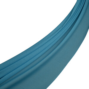 Turquoise Plain Cotton Scarf - Thumbnail