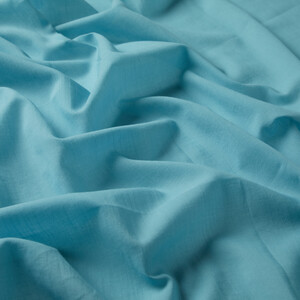 Turquoise Plain Cotton Scarf - Thumbnail