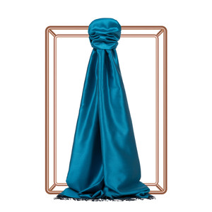 Turquoise Reversible Silk Scarf - Thumbnail