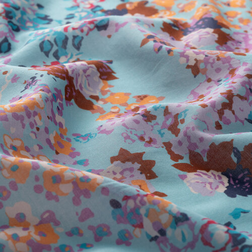 Turquoise Rich Rose Cotton Scarf