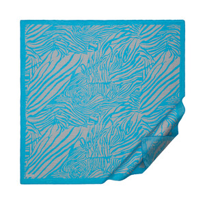 Turquoise Zebra Print Tencel Scarf - Thumbnail