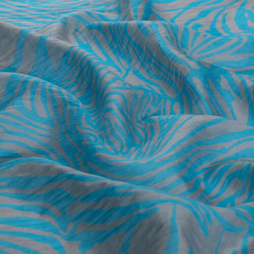 Turquoise Zebra Print Tencel Scarf