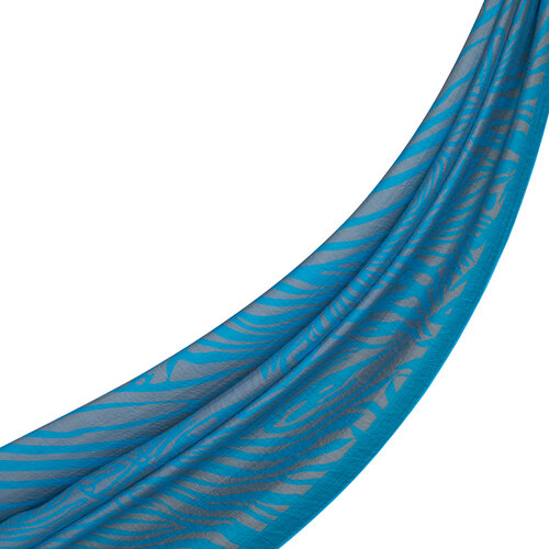 Turquoise Zebra Print Tencel Scarf
