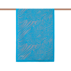 Turquoise Zebra Print Tencel Scarf - Thumbnail