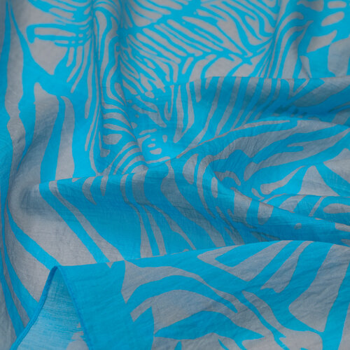 Turquoise Zebra Print Tencel Scarf