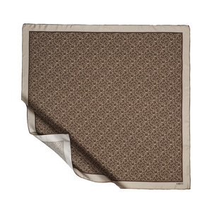 ipekevi - ايشارب حرير تويل لون بني مونوغرام تايبو