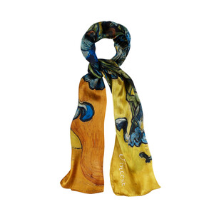 Vase with Irises Satin Silk Scarf - Thumbnail