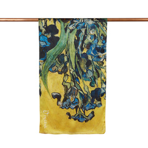 Vase with Irises Satin Silk Scarf - Thumbnail