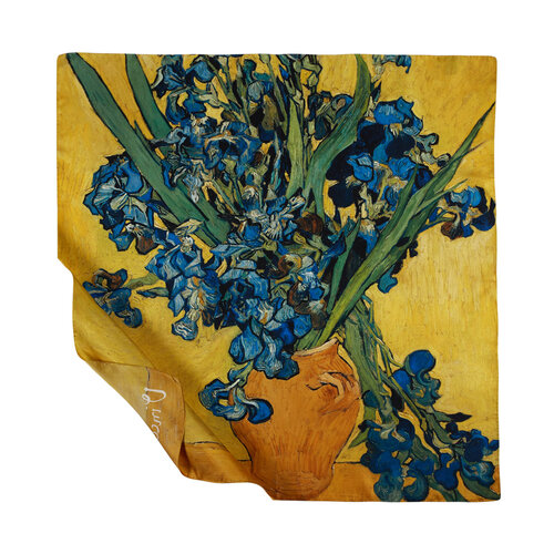 Vase with Irises Silk Twill Scarf