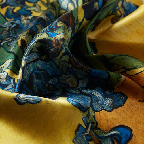 Vase with Irises Silk Twill Scarf