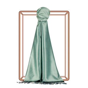 ipekevi - شال حرير ذو وجهين لون اخضر كاشف ipekevi - شال حرير ذو وجهين لون اخضر كاشف