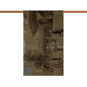 ipekevi - Viev of Hagia Sophia Mosque and Shadirvan Fountain Satin Silk Scarf (1)