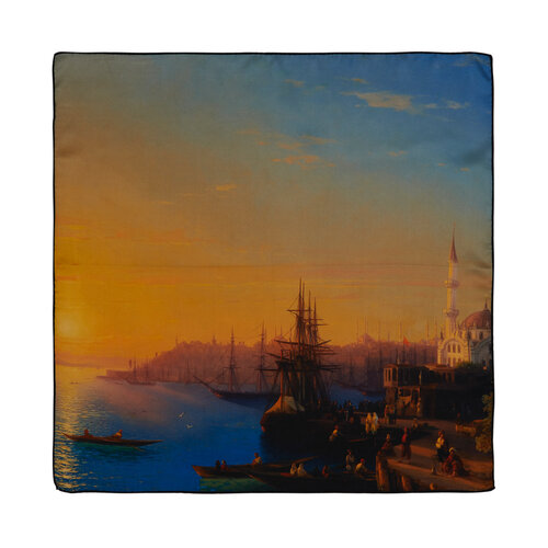 View of Constantinople and The Bosphorus Satin Silk Pocket Square