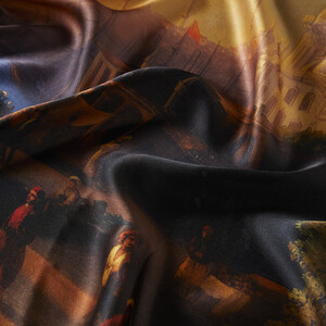 View of Constantinople and The Bosphorus Satin Silk Scarf - Thumbnail