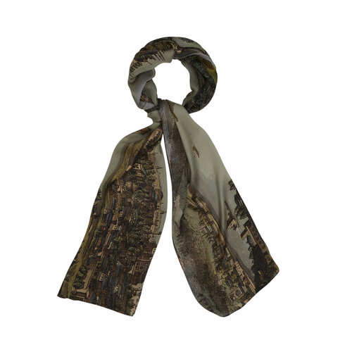 View of Constantinople Satin Silk Scarf