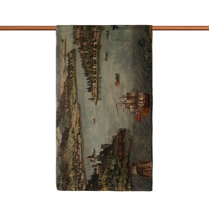 View of Constantinople Satin Silk Scarf - Thumbnail