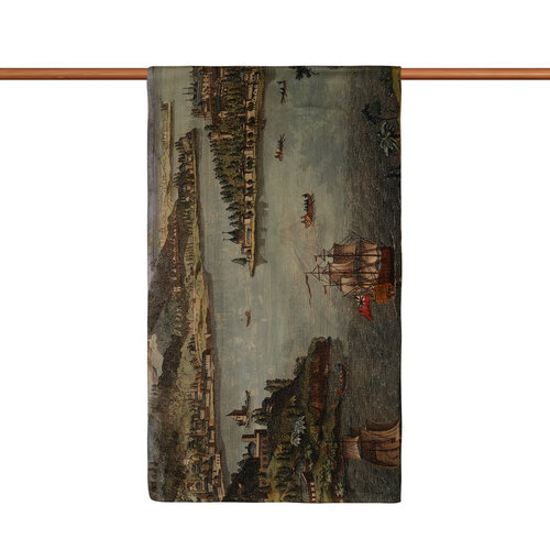 View of Constantinople Satin Silk Scarf