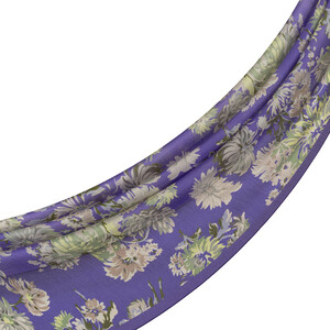 ipekevi - Violet Chrysanthemum Print Tencel Scarf