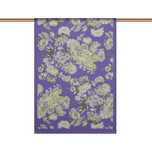 Violet Chrysanthemum Print Tencel Scarf
