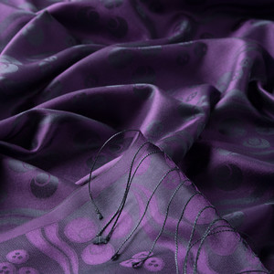 Violet Cintemani Jacquard Silk Scarf - Thumbnail