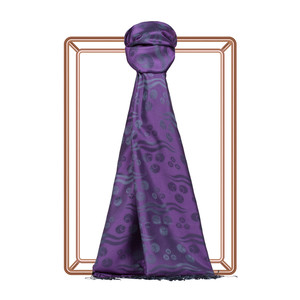 Violet Cintemani Jacquard Silk Scarf - Thumbnail