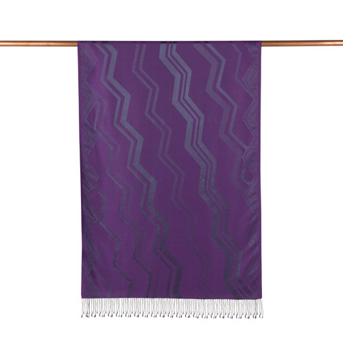 Violet Ethnic Zigzag Silk Scarf