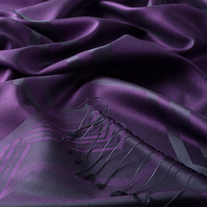 Violet Ethnic Zigzag Silk Scarf - Thumbnail
