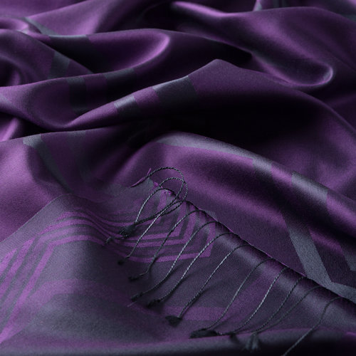 Violet Ethnic Zigzag Silk Scarf