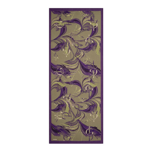 Violet Flow Print Tencel Scarf