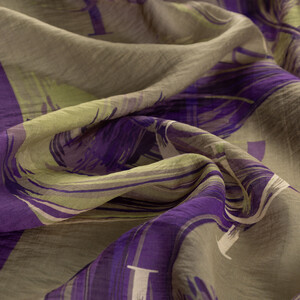 Violet Flow Print Tencel Scarf - Thumbnail