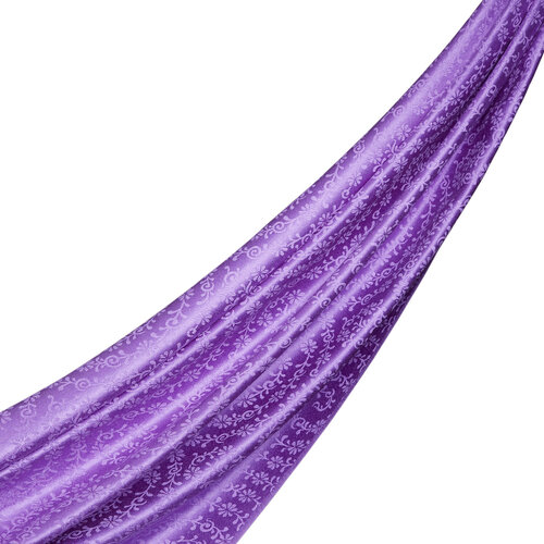 Violet Golden Horn Pattern Silk Scarf Shawl