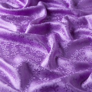 Violet Golden Horn Pattern Silk Scarf Shawl - Thumbnail