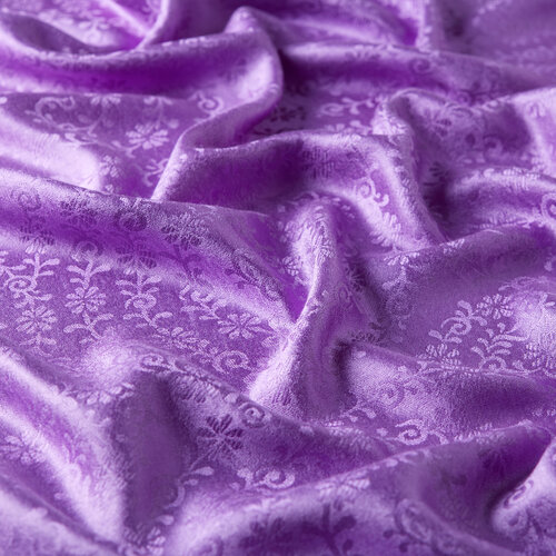 Violet Golden Horn Pattern Silk Scarf Shawl