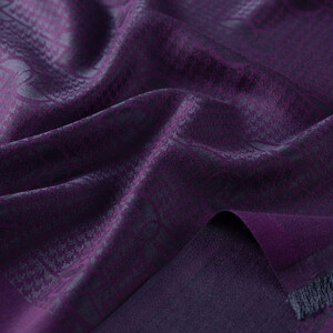 Violet IE Monogram Cotton Silk Scarf - Thumbnail