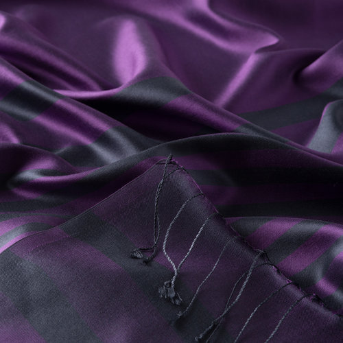 Violet Meridian Striped Silk Scarf