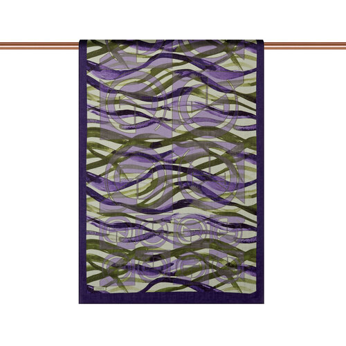 Violet Mono Wave Print Tencel Scarf