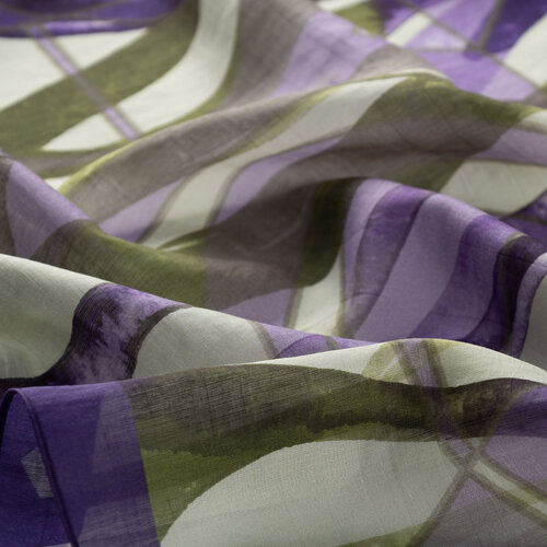 Violet Mono Wave Print Tencel Scarf
