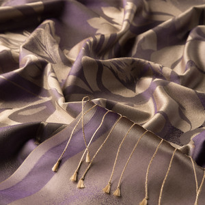Violet Nev Garden Jacquard Silk Scarf - Thumbnail
