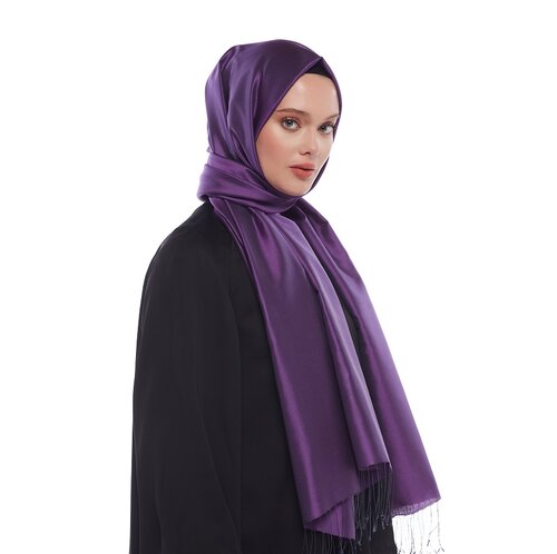 Violet Plain Silk Scarf