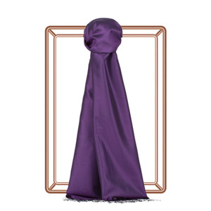 Violet Plain Silk Scarf - Thumbnail