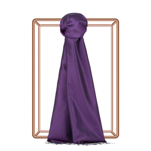 Violet Plain Silk Scarf