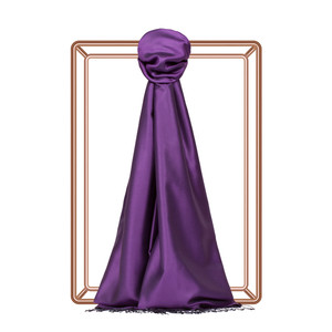 Violet Reversible Silk Scarf - Thumbnail