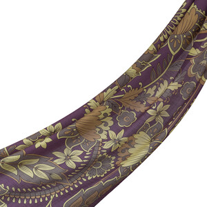 Violet Royal Ivy Pattern Tencel Scarf - Thumbnail