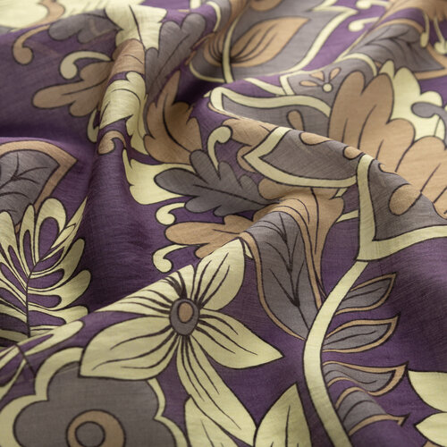 Violet Royal Ivy Pattern Tencel Scarf